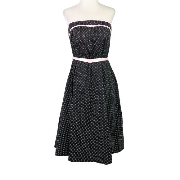 torrid Dresses & Skirts - Vintage Y2K Torrid Black and White Polka Dot Strapless Midi Party Dress 14